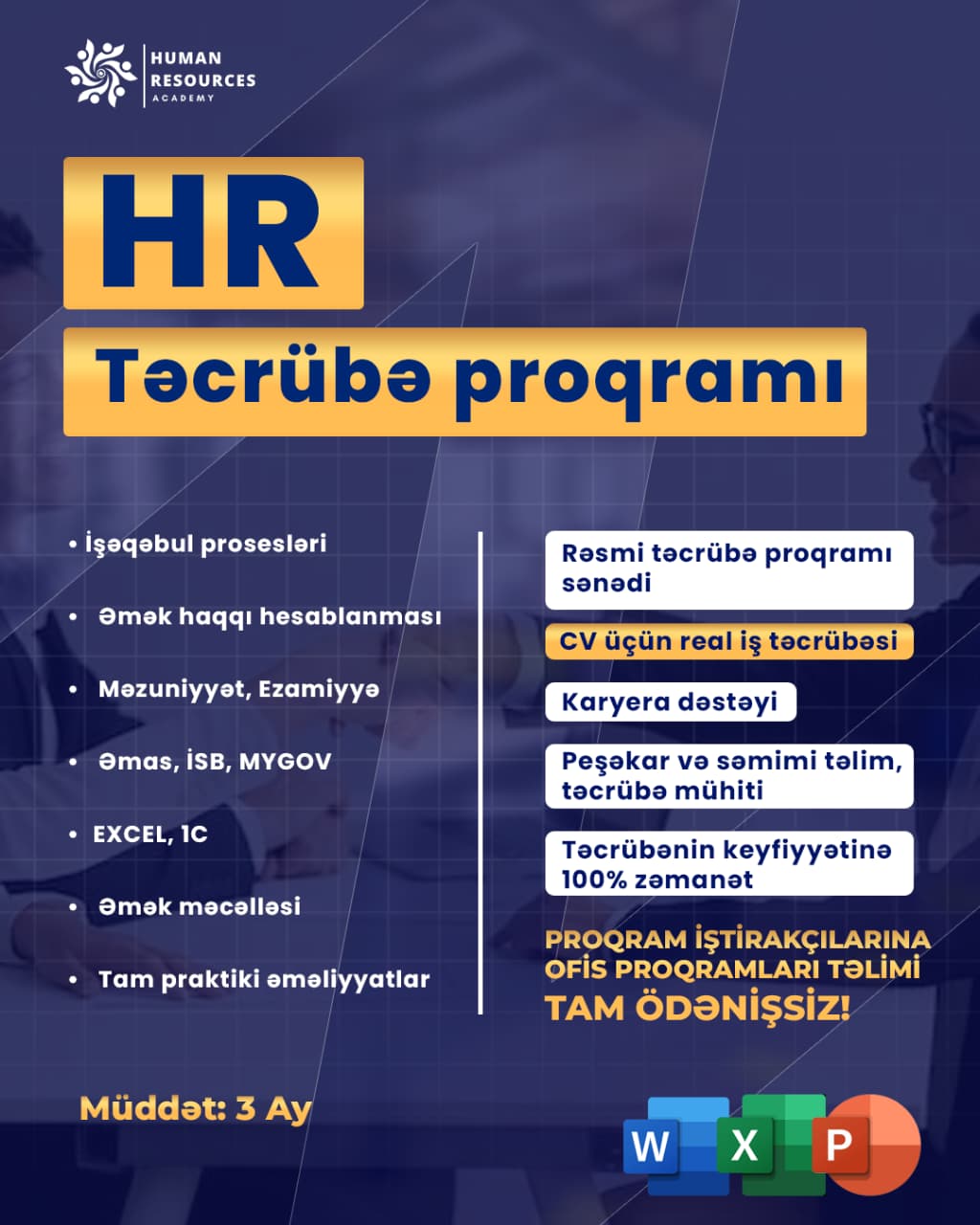 HR sahəsi üzrə təlim & təcrübə proqramı təlimi