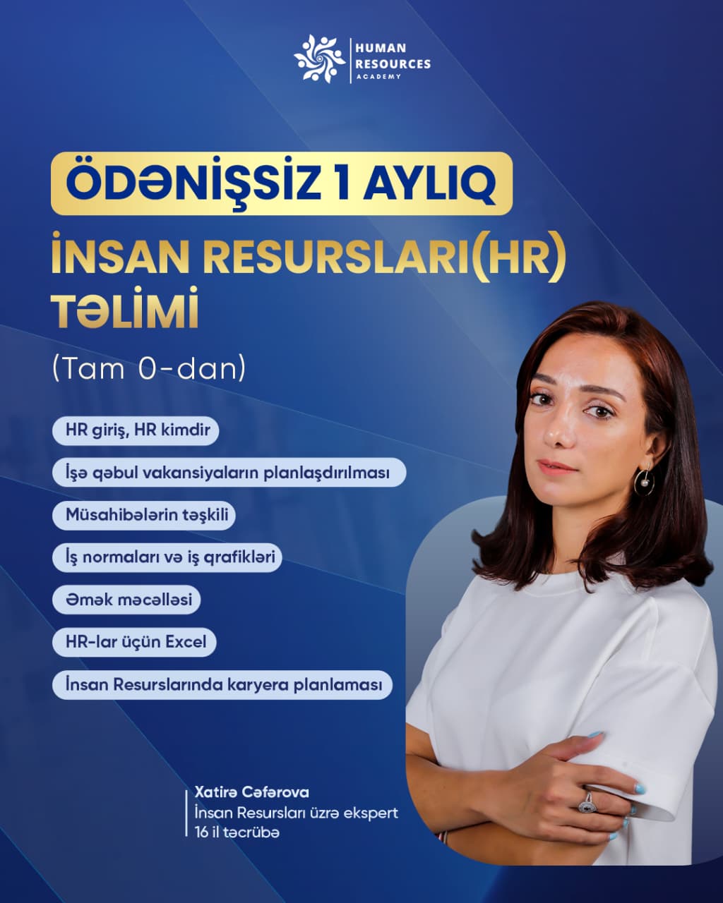 1 AYLIQ ÖDƏNİŞSİZ İNSAN RESURSLARI(HR) TƏLİMİ təlimi